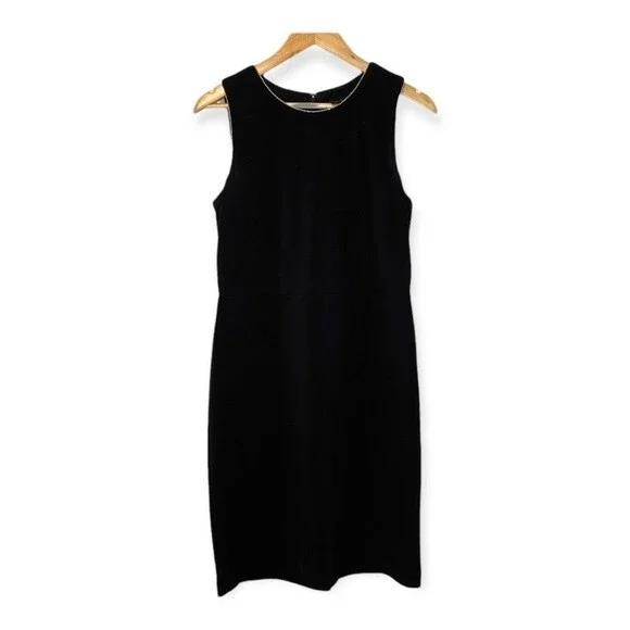 Ann Taylor Black Sheath Dress - Size 8 -  Silver beaded embellishments - EUC - Picture 3 of 11